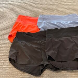 lululemon athletica Black, Orange, and Gray Women's Athletic Shorts